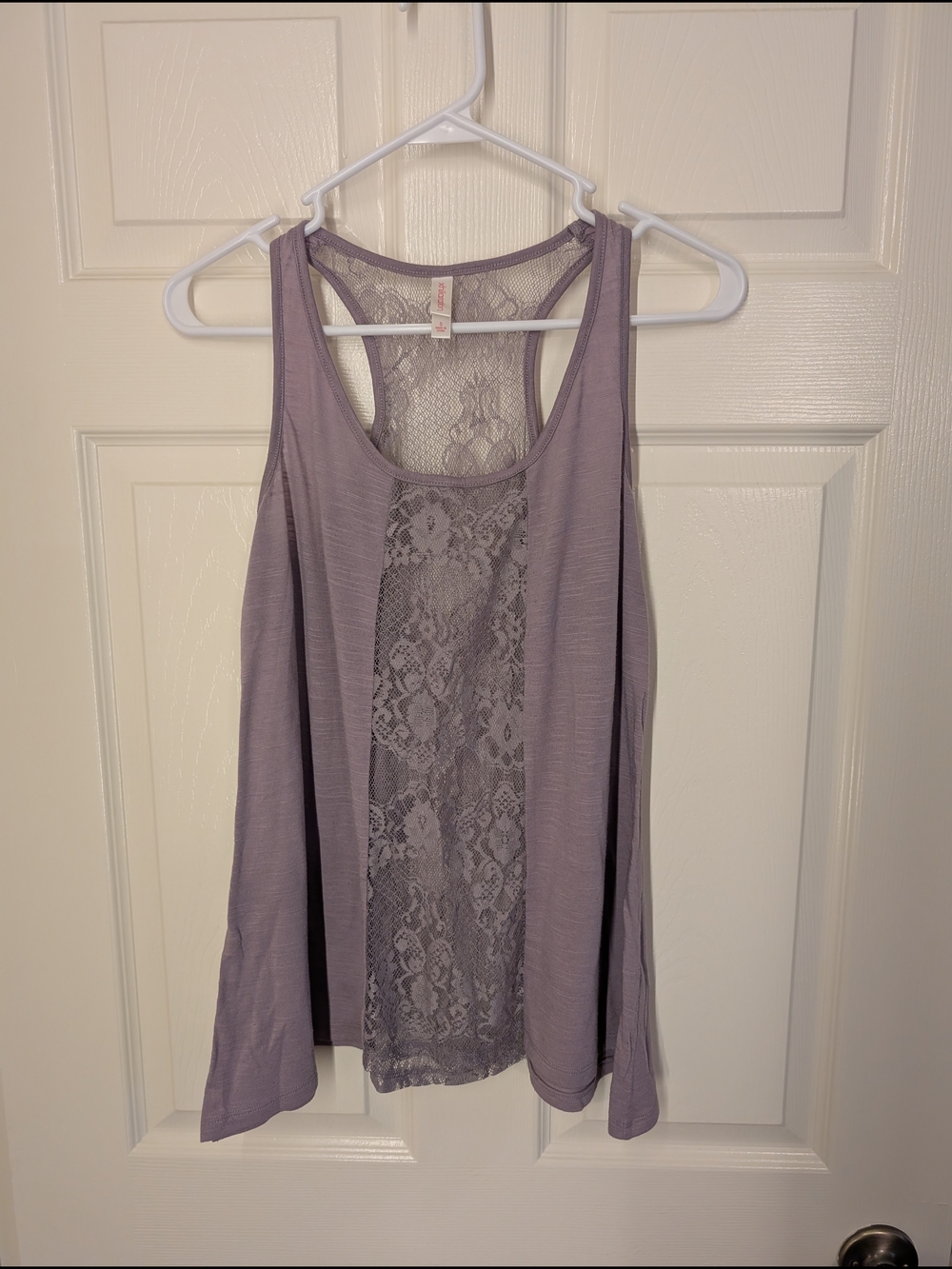 Xhilaration Lavender Lace-Back Racerback Tank